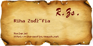 Riha Zsófia névjegykártya
